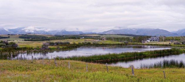 De weg naar Waterton Lakes NP