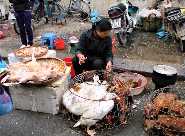 De versmarkt in Hanoi.