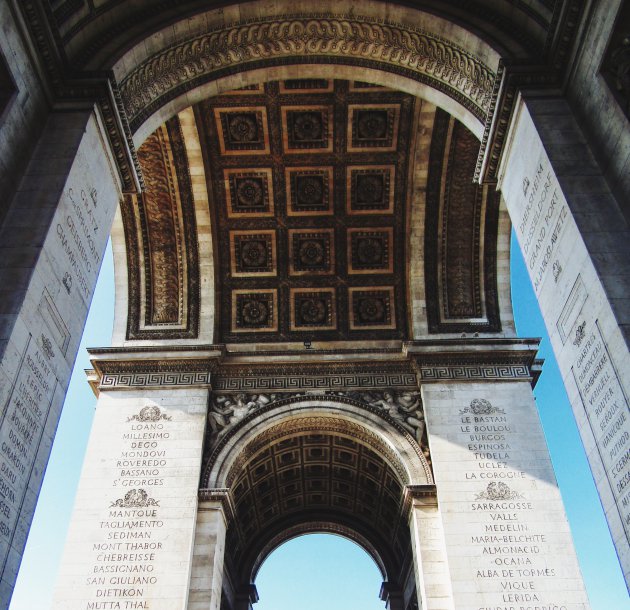 Onderaan de Arc de Triomphe