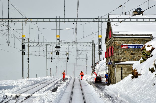 Foto vanuit de Bernina Express.