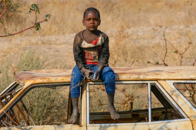 De speelplaats voor jonge kinderen in Botswana