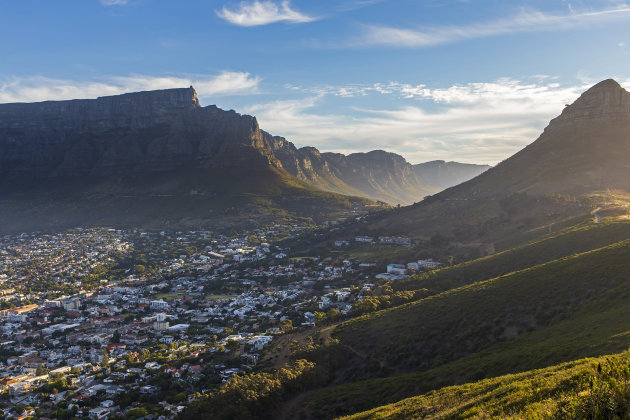 Signal Hill, uitzicht op Kaapstad en de tafelberg