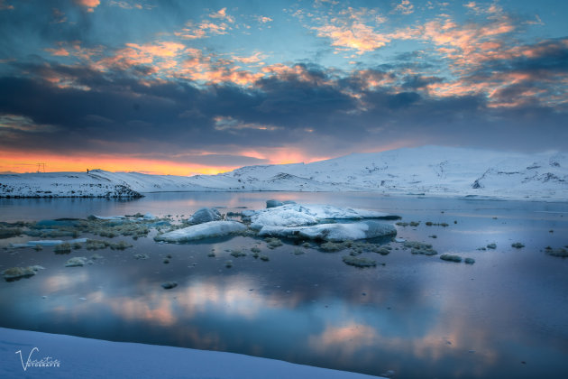 Sunset at Jökulsárlón