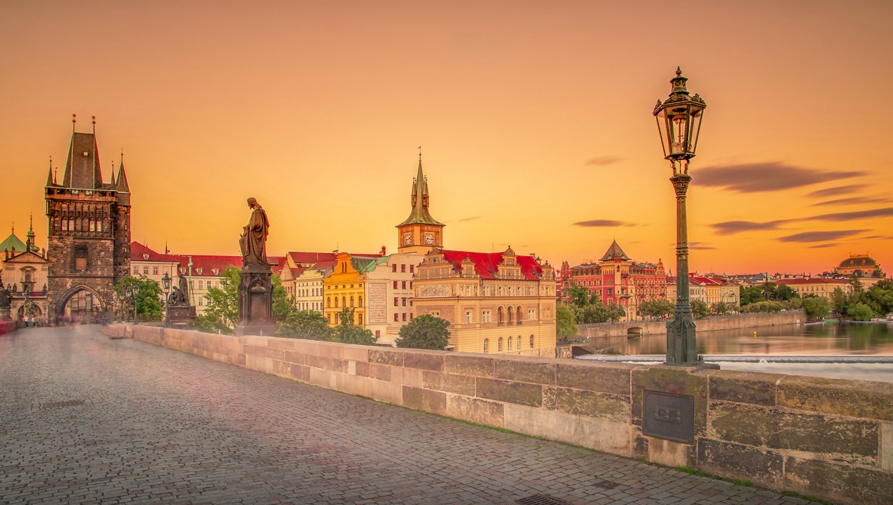 Zonsondergang in Praag