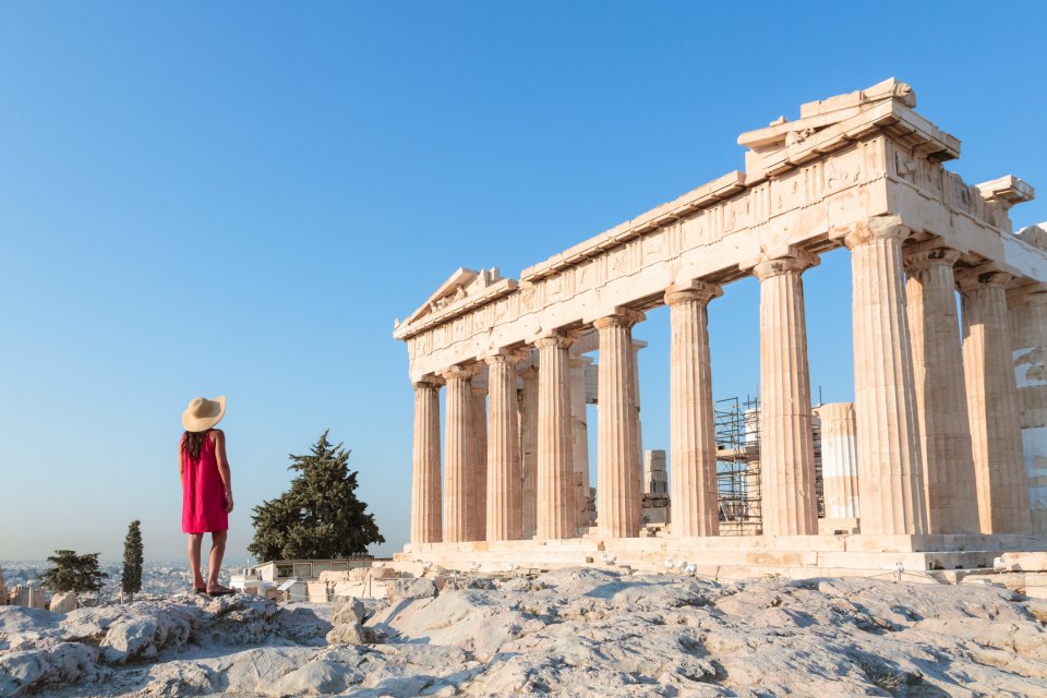 Laat je stiletto's thuis als je archeologische sites bezoekt in Griekenland. Foto: Getty Images