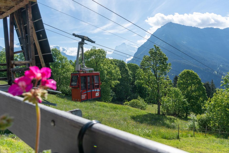 In Isenfluh, Zwitserland is er een kabelbaan voor koeien. Foto: Jungfrau Region Tourismus