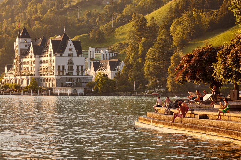 Weggis: een van de mooiste dorpen van Luzern, Zwitserland. Foto: Beat Brechbuehl
