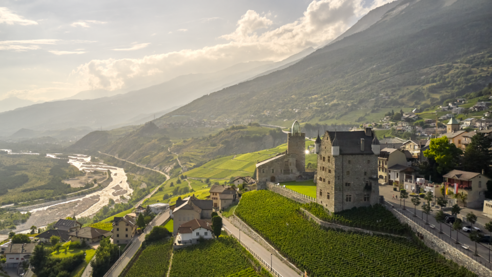 Leuk, Aerial CREDIT Switzerland Tourism, Raffael Waldner