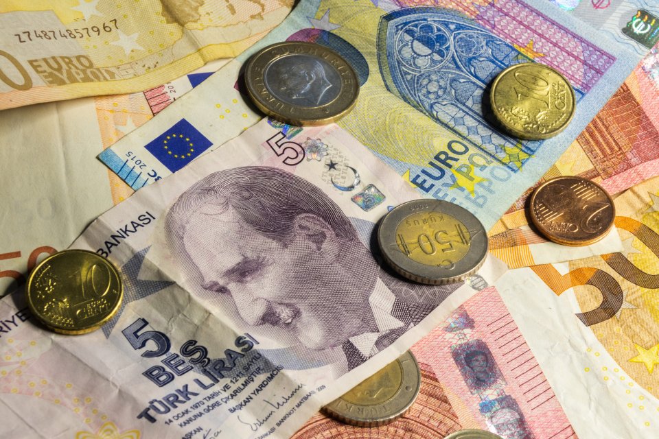 Oplichtingspraktijken: Turkse lira lijkt op twee euro. Foto: Getty Images