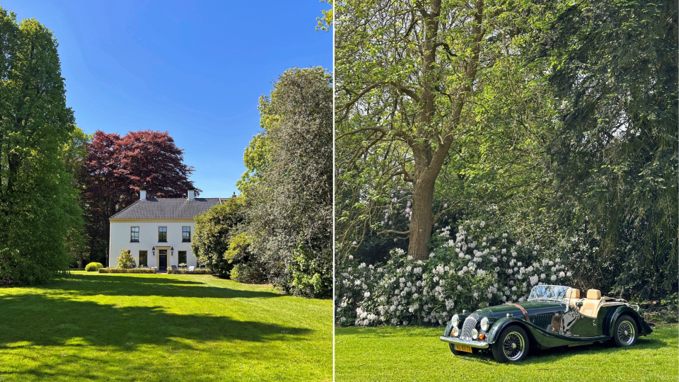 Ga overnachten op het Landgoed Vledderhof in Vledder, Drenthe. En maak een ritje in een Engelse oldtimer.