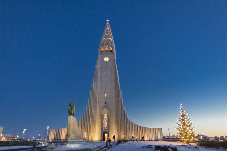 Kerstmis in Reykjavik, IJsland. Foto: Getty Images