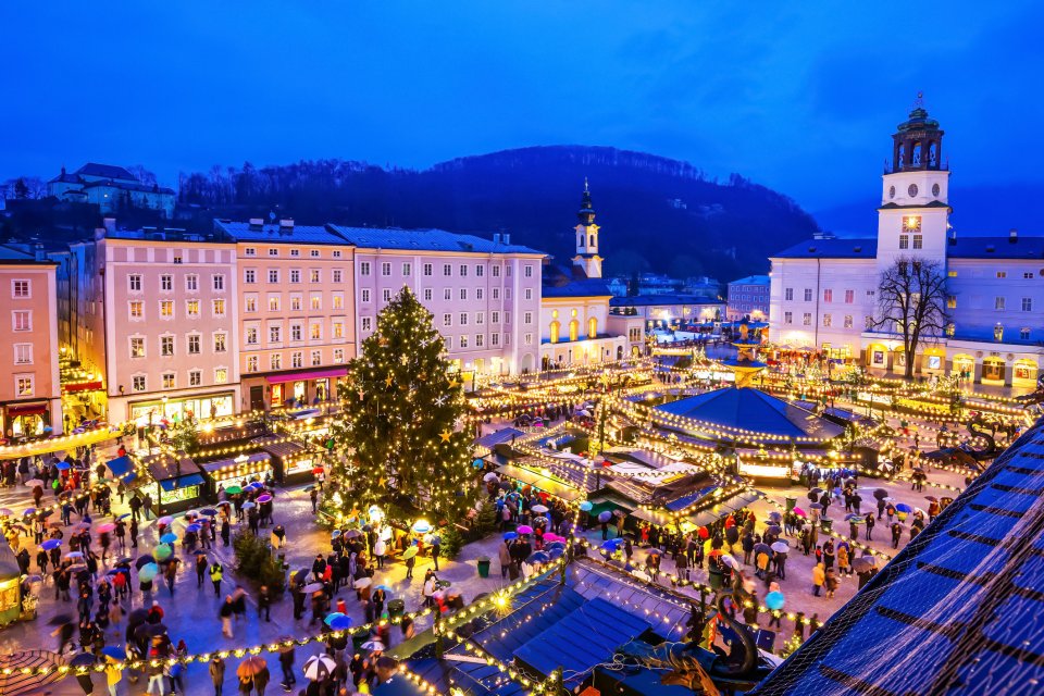 Kerstmis in Salzburg, Oostenrijk. Foto: Getty Images