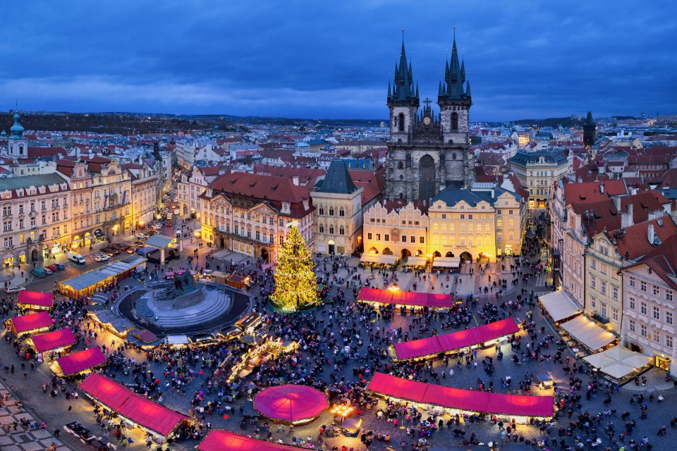 Kerstmis in Praag, Tsjechie. Foto: Getty Images