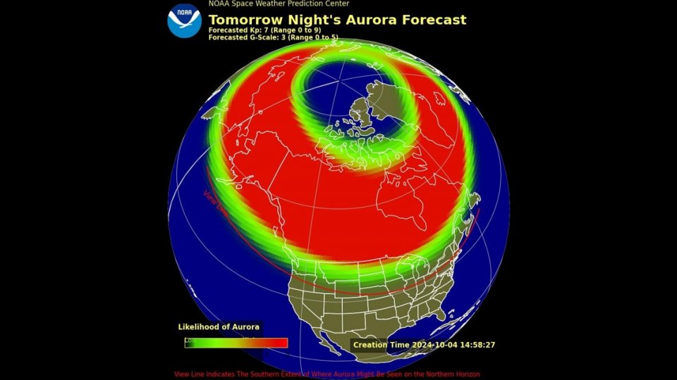 Deze sites en apps helpen je het noorderlicht te volgen. Foto: NOAA