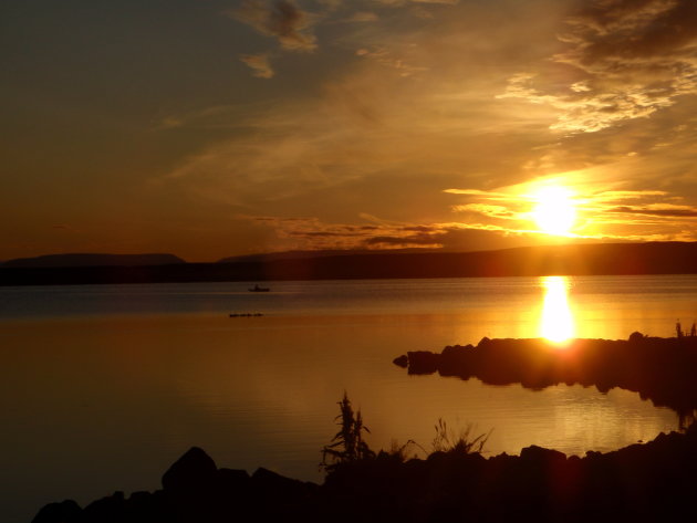 zonsonderondergang bij Myvatn