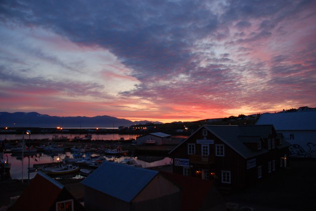 Zonsondergang Husavik