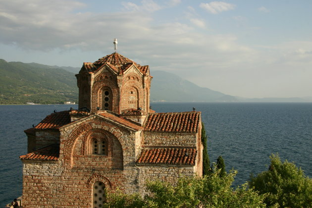 View over Lake Ohrid with Sveti Jovan at Kaneo