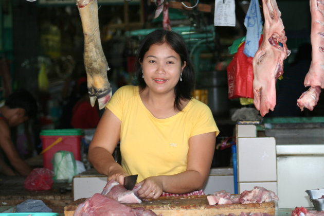 marktslagerij in Manilla