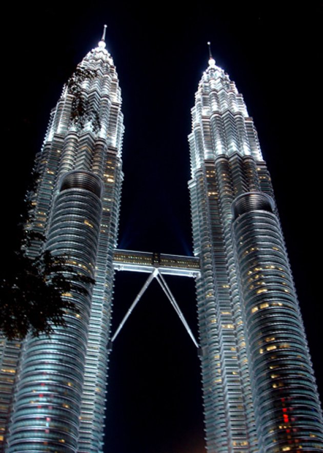 Twin Towers by night