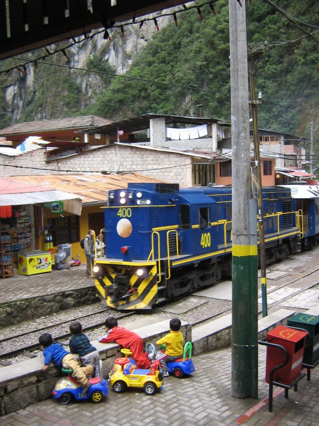 De trein in Aguas Calientes