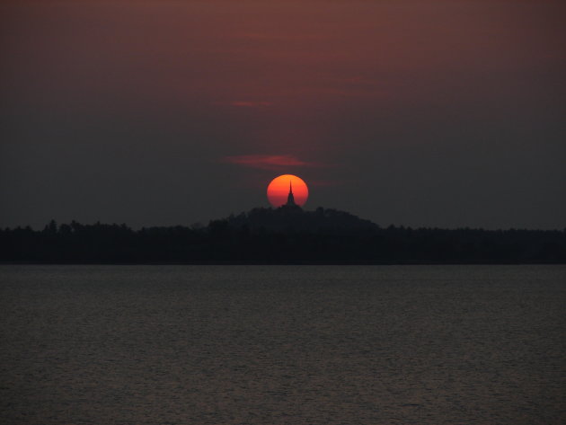 Zonsondergang onderweg naar Koh Samui