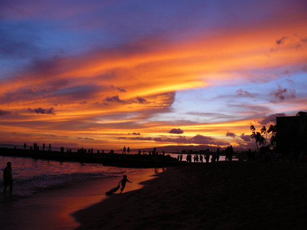 Zonsondergang Waikiki