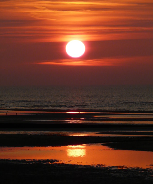 Belgie, zonsondergang
