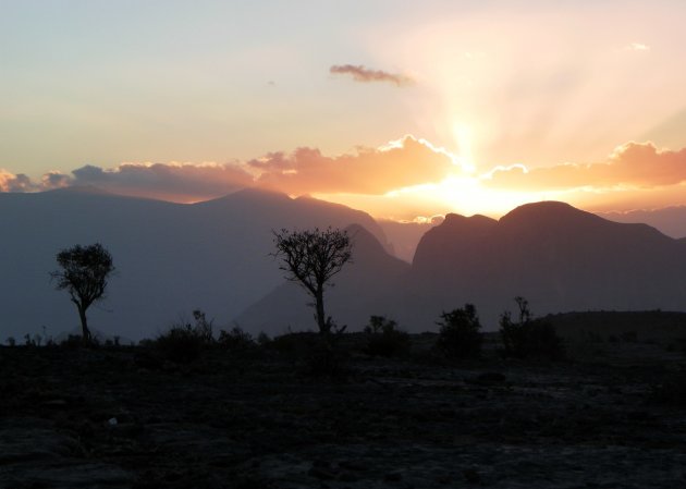 Zonsondergang in Jebel Shams