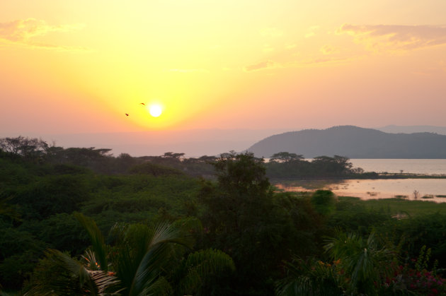 Zonsopkomst bij Lake Baringo Kenia