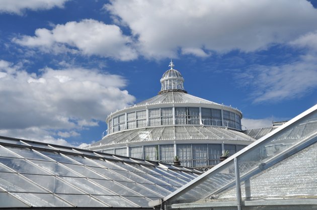 Kassen in botanische tuin