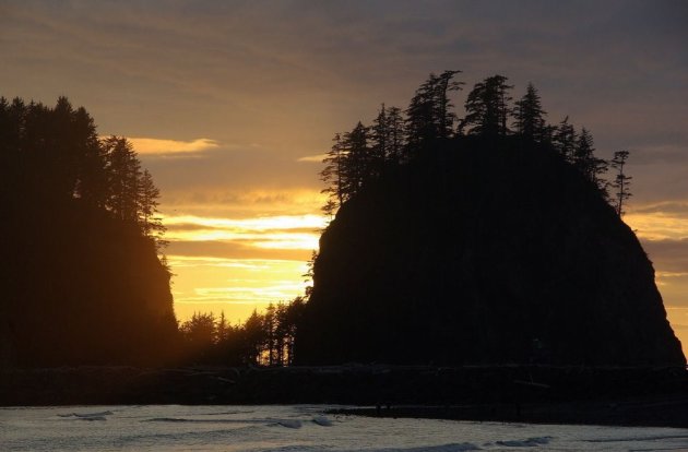 Zonsondergang in La Push.