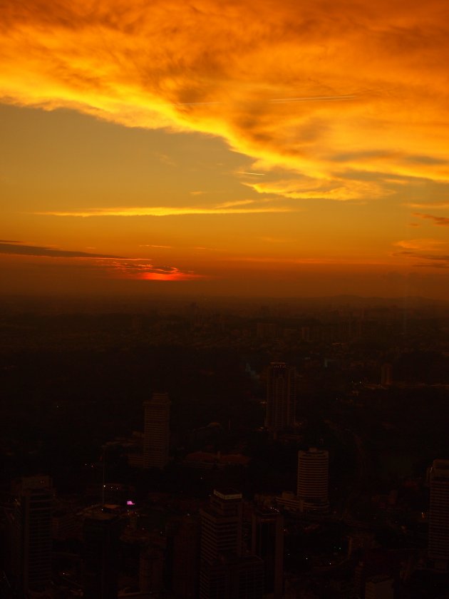 Zonsondergang vanaf de Kuala Lumpur Tower