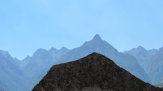 Inca kaart van bergen op de berg zelf