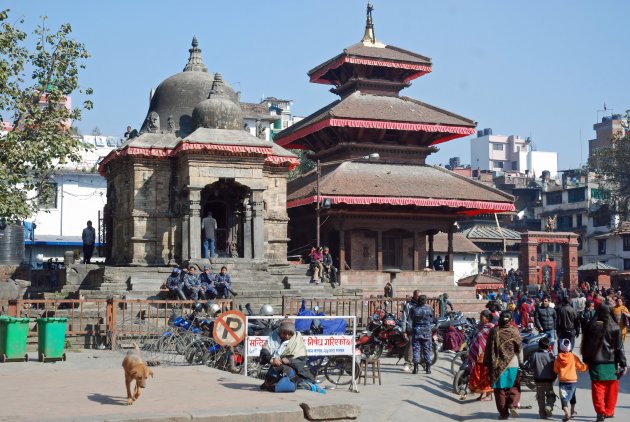 Durbar Square Kathmandu een van 3 koningspleinen 