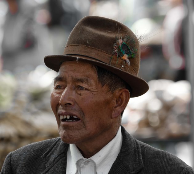 Portrait of a mant at the Pujilí market 