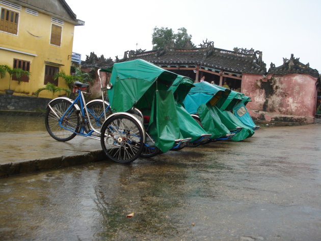 fietstaxi met poncho