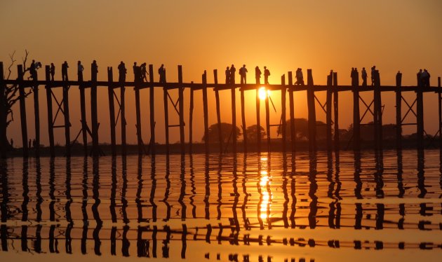 U Bein Bridge at sunset