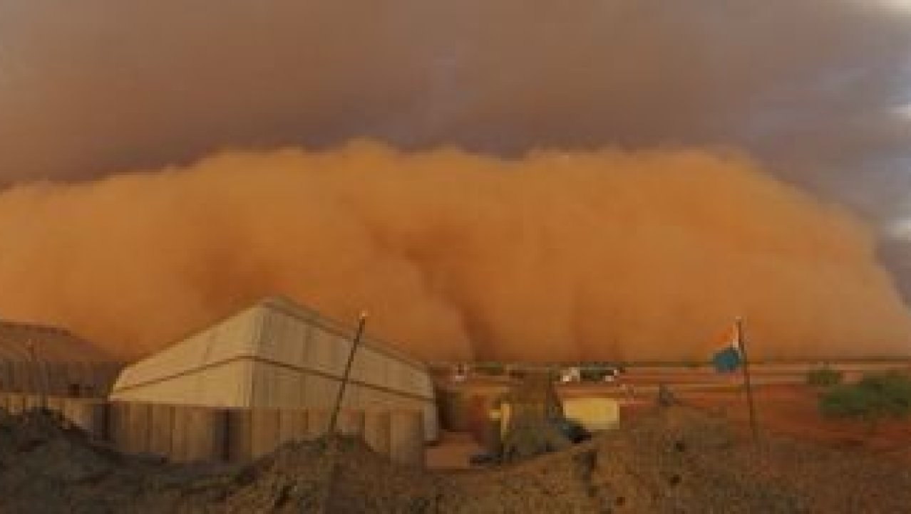 Zandstorm woestijn Mali 