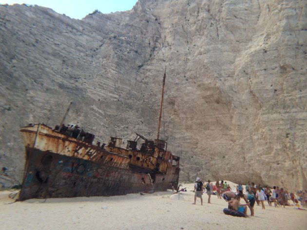 Aangespoeld schip Zakynthos