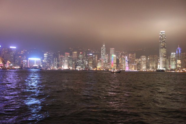 De skyline van Hongkong