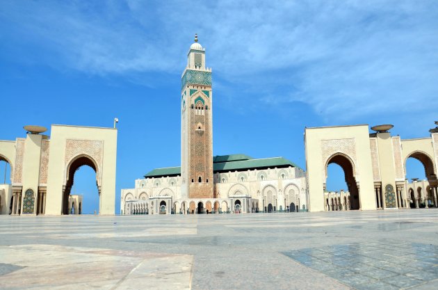 Moskee op het water in Casablanca