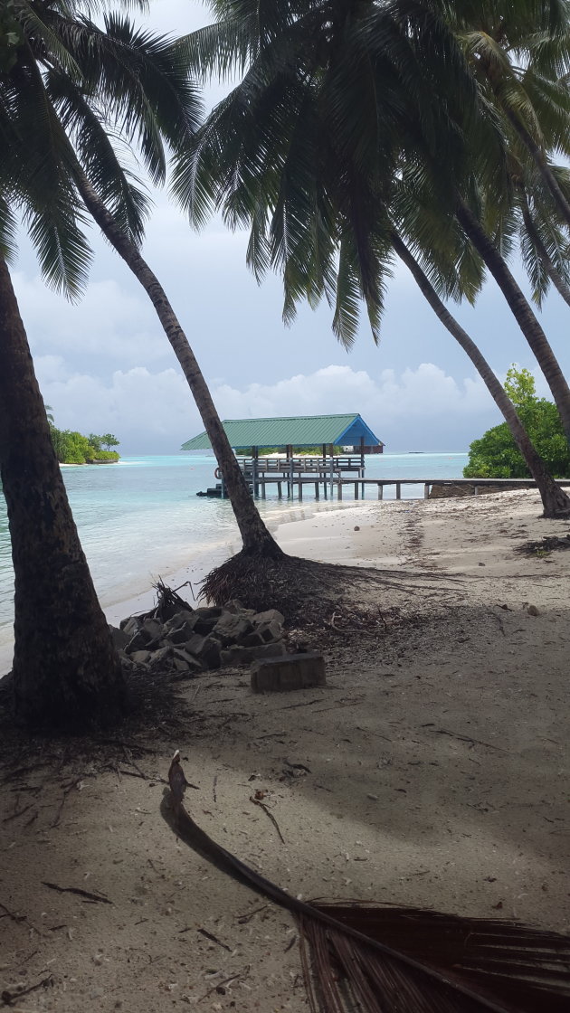 Malediven op een bewoond eiland