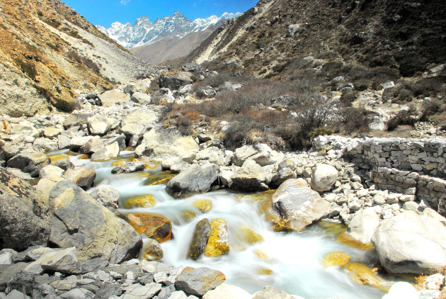 zie de schoonheid van de EBC trekking Nepal