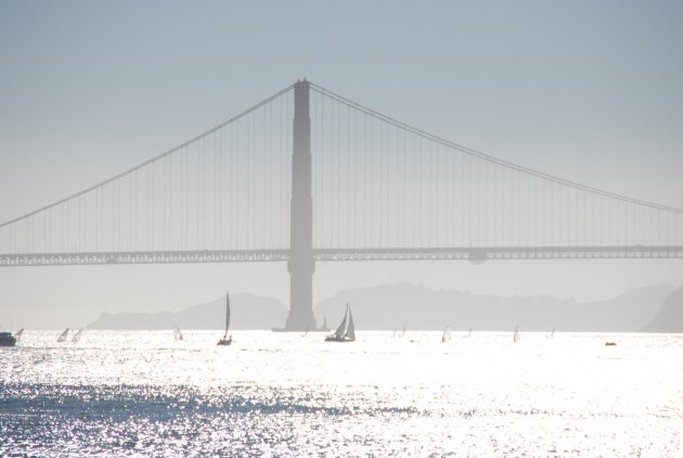 Zicht op de Golden Gate bridge