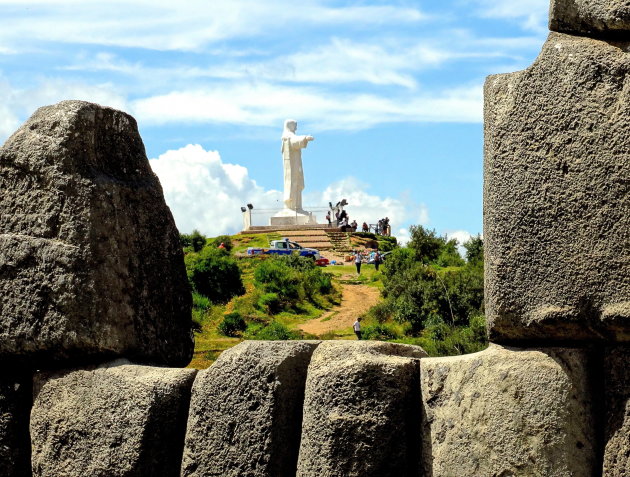 Christusbeeld bij Sacsayhuaman.