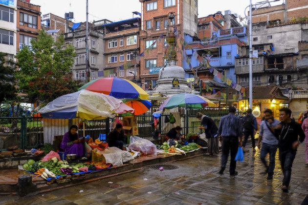 Regenachtige markt