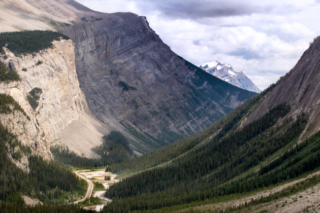 Zicht op Icefields Parkway