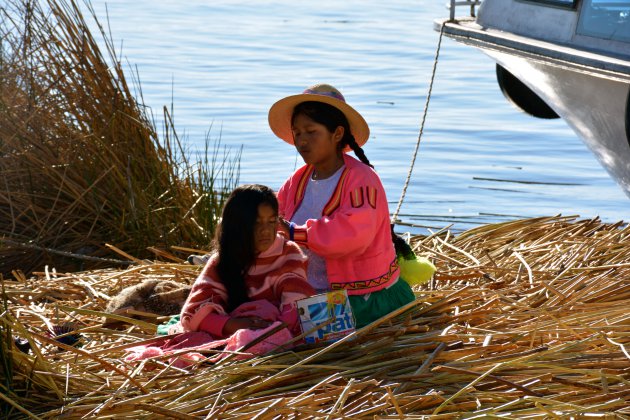 Rieteilanden van de Uros Indianen