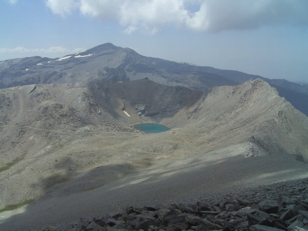 Op de top van de Mulhacen, 3482 m., in Spanje