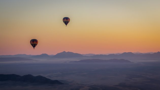 Luchtballonvaart in Namib Naukluft NP